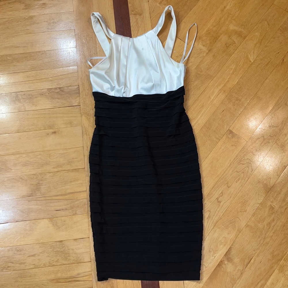 Xscape by Joanna Chen white and black dress